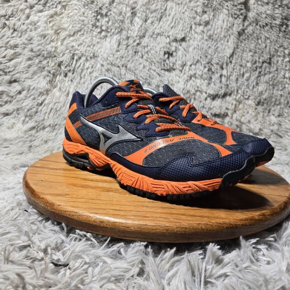 Mizuno Wave Ascend 8 Mens Size 9 UK 8 Trail Running Shoes Orange/Blue Trainers - Picture 1 of 13
